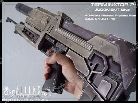 1: 1 lőfegyverek Terminátor 2 T2-T800 Lézer puska 3D papír modell DIY