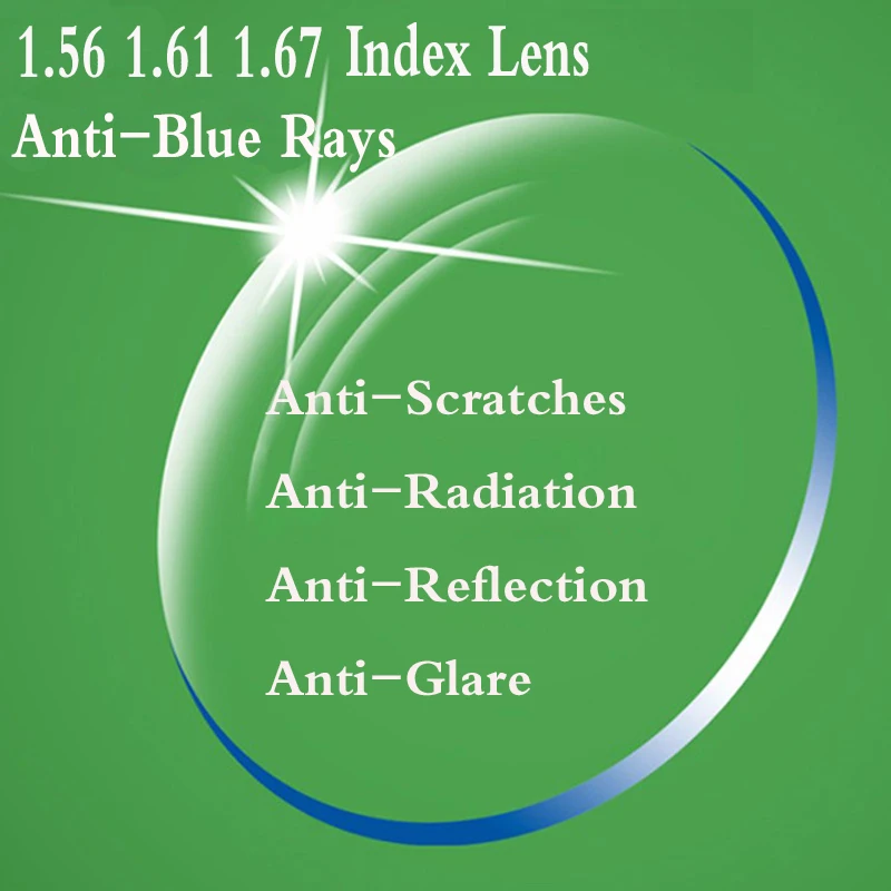 1.56 1.61 1.67 Index Anti-Kék Sugarak Aszférikus Receptet Szemüveg Lencse Rövidlátás, Távollátás Optikai Lencsék Szemüveg YQ168