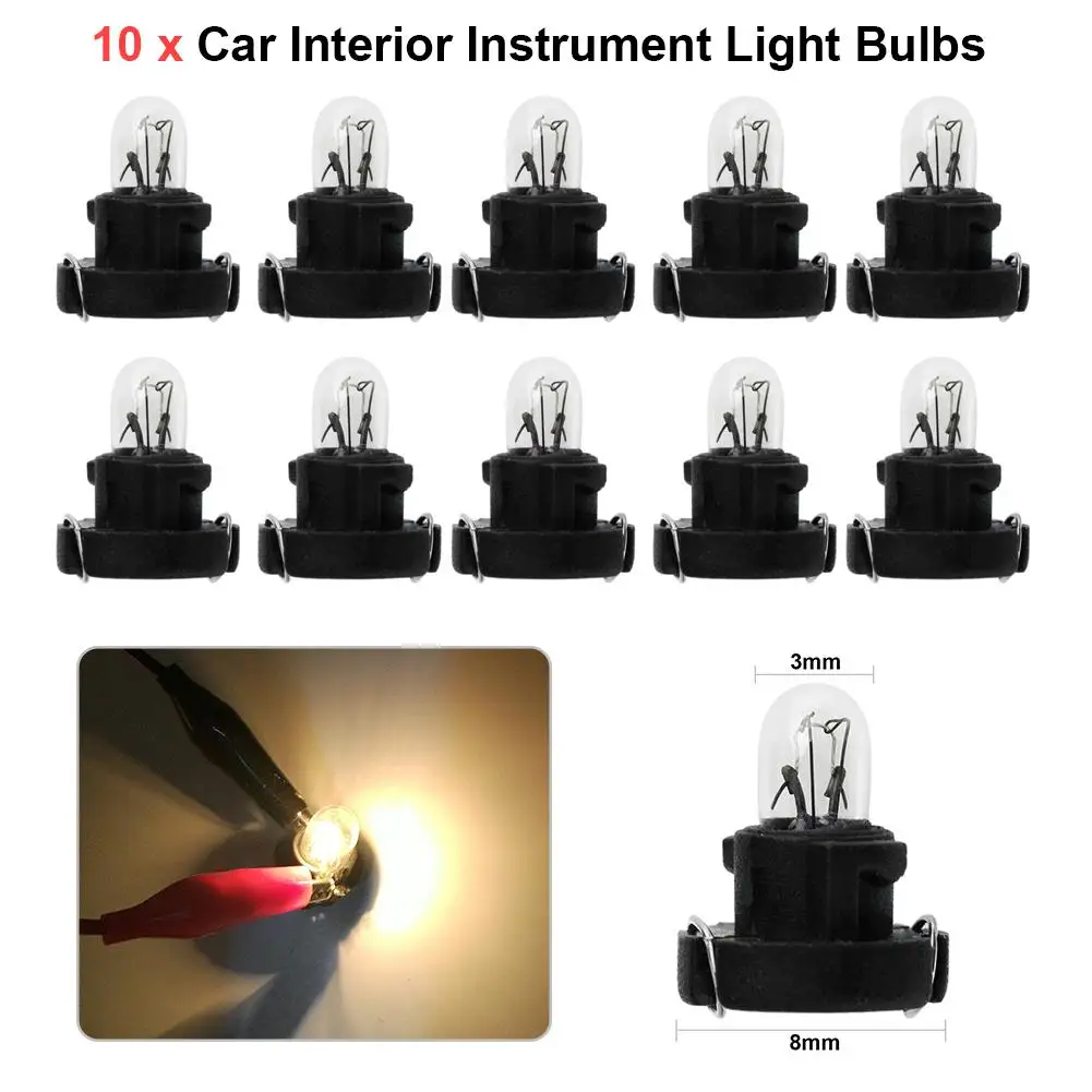 10db T3 LED 12V Auto Autó Hangszer Lámpa Műszerfal Kijelző 1.2 W Műszerfal Izzók Lámpák Automata Ajtó Gomb Lámpa Honda