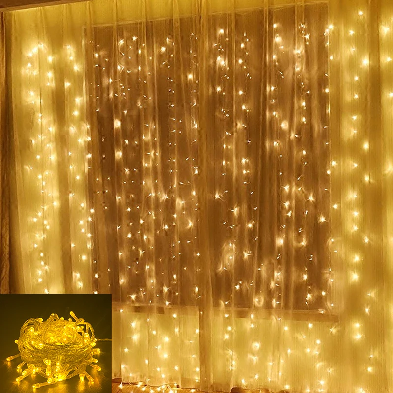 10M LED Tündér String Fények, Karácsonyi Dekoráció EU Dugó Fényes String Füzér Esküvői Ünnepi Dekoráció Gyerek Szoba Függöny Lámpa