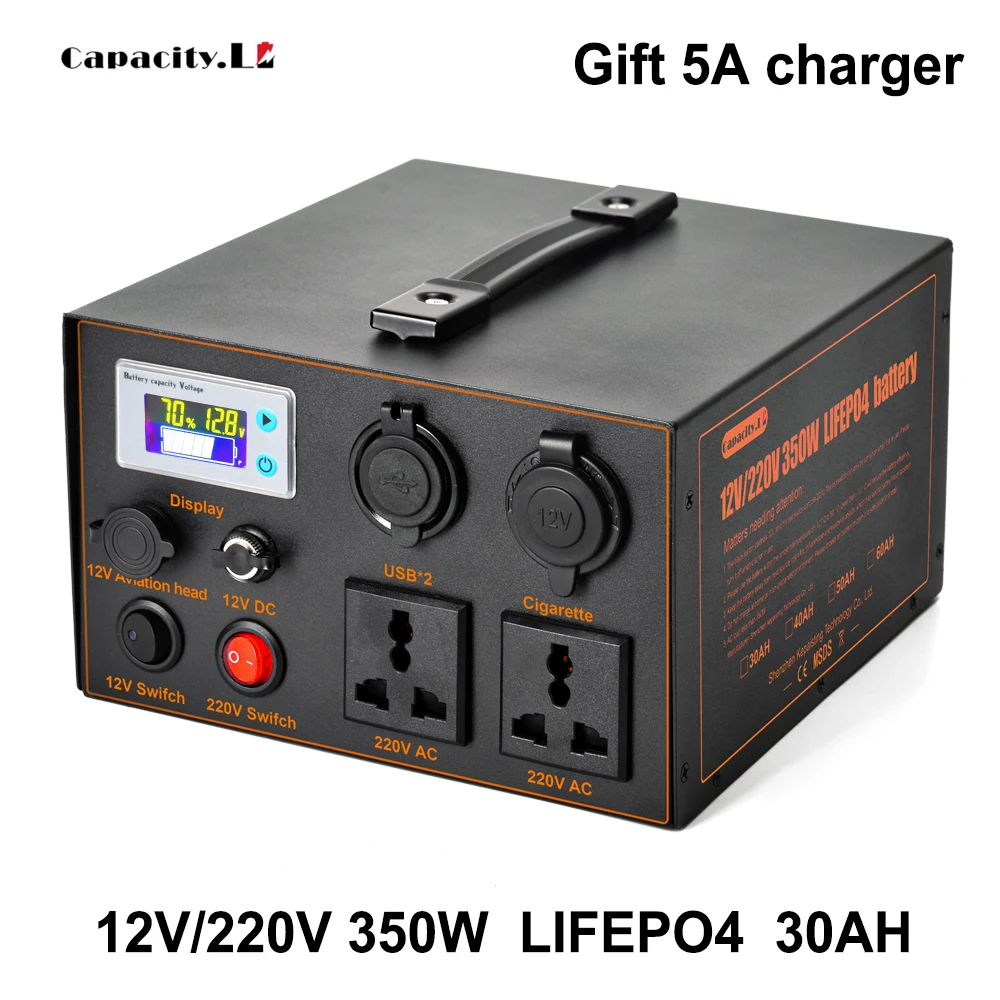 12v, hogy 220v 350w Lifepo4 akkumulátor Újratölthető liuthium akkumulátor bms az Outdoor kemping Eszköz, Játék autó