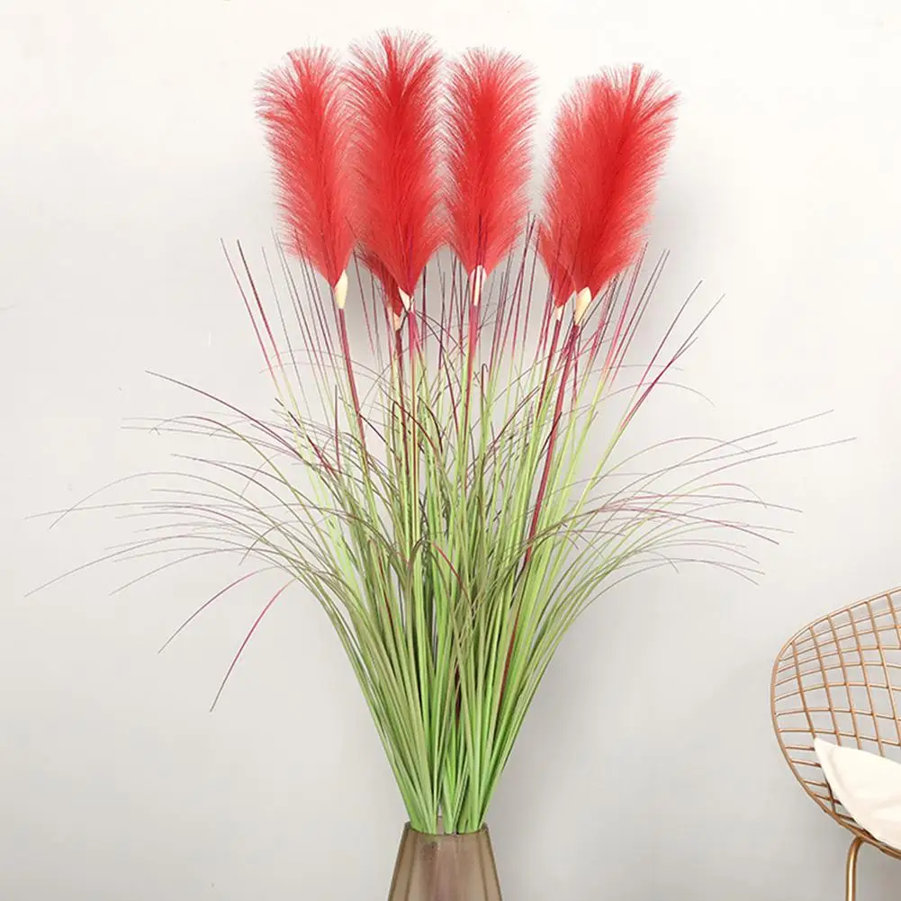1db Mesterséges Ruhával Phragmites Reed Növény DIY lakodalom Elrendezés Asztal Dekoráció Virág Esküvő Otthoni Dekoráció