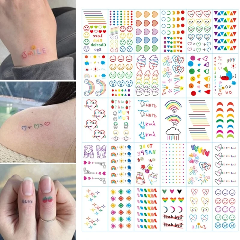 20 féle Stílusos Design Világító Tetoválás Divat Ideiglenes Testet Matrica Club Party Eldobható Noctilucent tatouage temporaire