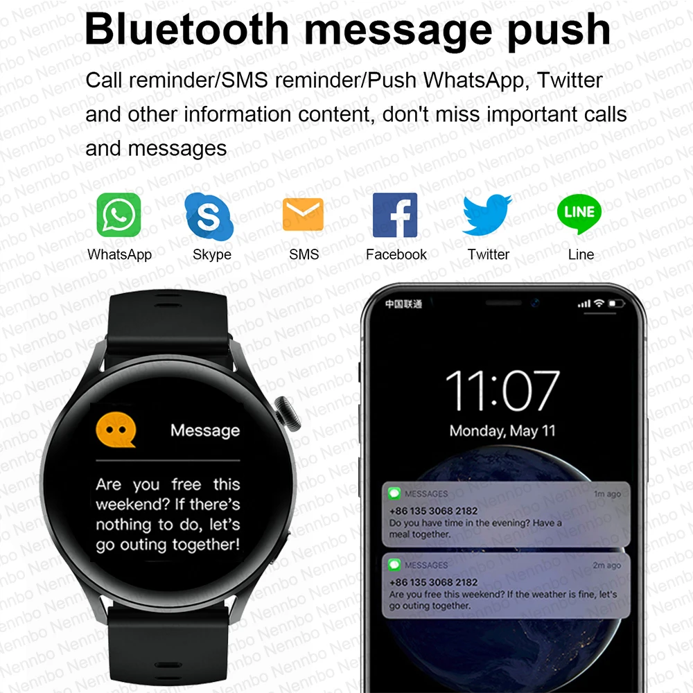 2021 Új S88 Intelligens Karóra Férfi Bluetooth Hívás Smartwatch Nő Sport Fitness Tracker Huawei iOS Android Telefon Kép 2 