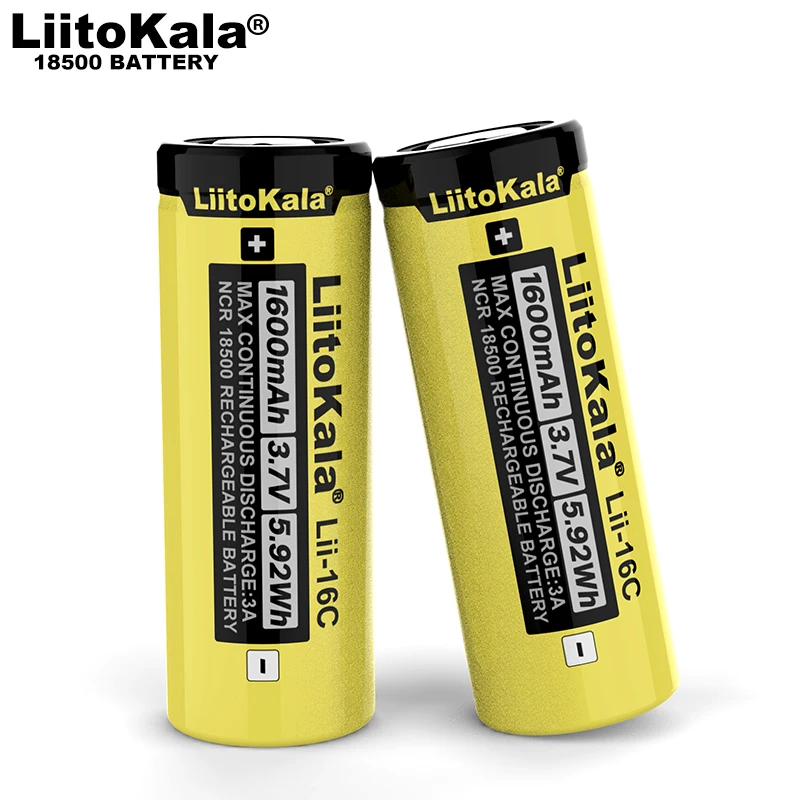 2022 LiitoKala Lii-16C 18500 1600mAh 3.7 V-os Újratölthető akkumulátor Recarregavel lítium-ion akkumulátor LED-es elemlámpa Kép 2 