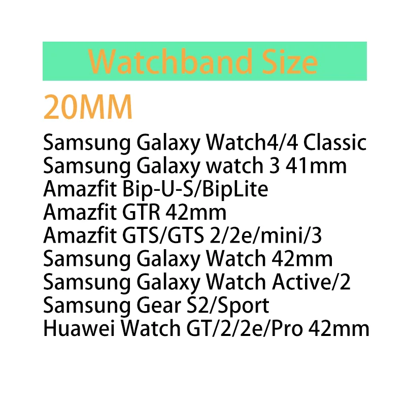 20mm Sző Nylon Heveder Samsung Galaxy óra 4/klasszikus/46mm/Aktív 2/Gear S3/amazfit Rugalmas Karkötő Huawei GT 2/3 Pro Zenekar Kép 5 
