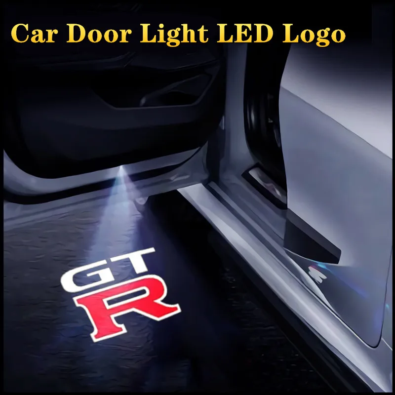 2DB LED Autó Ajtó Logó Világítás Jóvoltából Lézer Projektor Nissan GTR R34 R35 Logó Üdv Figyelmeztető Fények, Autó Tartozékok