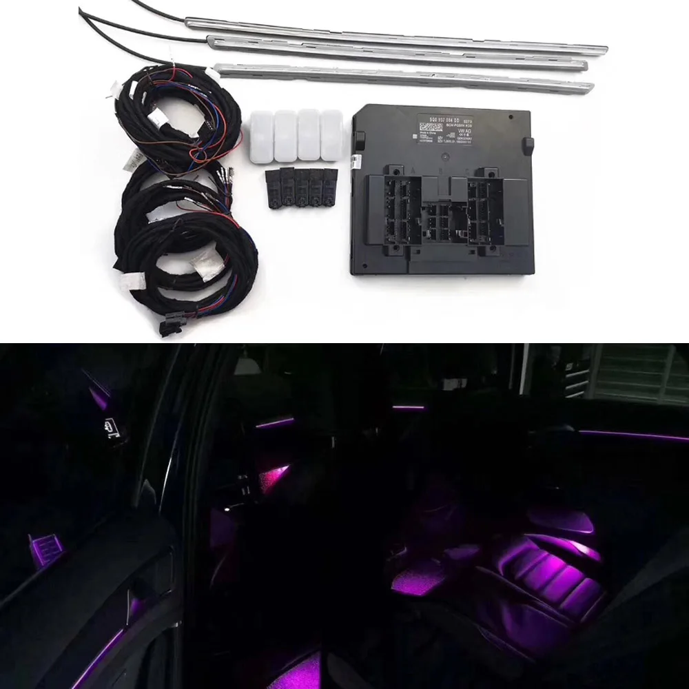 30 Színek Neon Lámpa VW Golf 7 7.5 GTI R ajtó Többszínű Környezeti Fény láb világítás, RGB ajtó műszerfal környezeti világítás Kép 0 