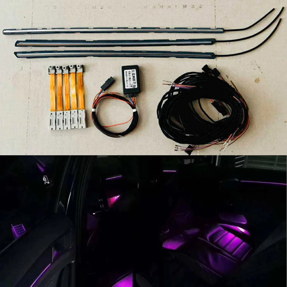 30 Színek Neon Lámpa VW Golf 7 7.5 GTI R ajtó Többszínű Környezeti Fény láb világítás, RGB ajtó műszerfal környezeti világítás Kép 1 