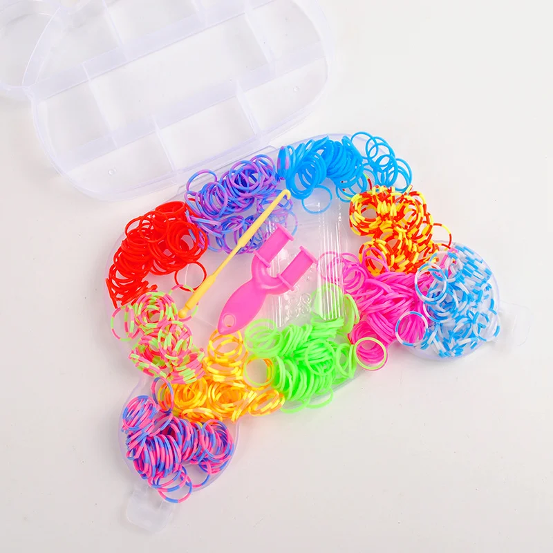 300pcs Gyermekek Diy játékok gumiszalag karkötő szövőszék lány haját banda színes, rágó, hogy szőtt karkötő gyerekek ajándék játék dropshipping Kép 4 