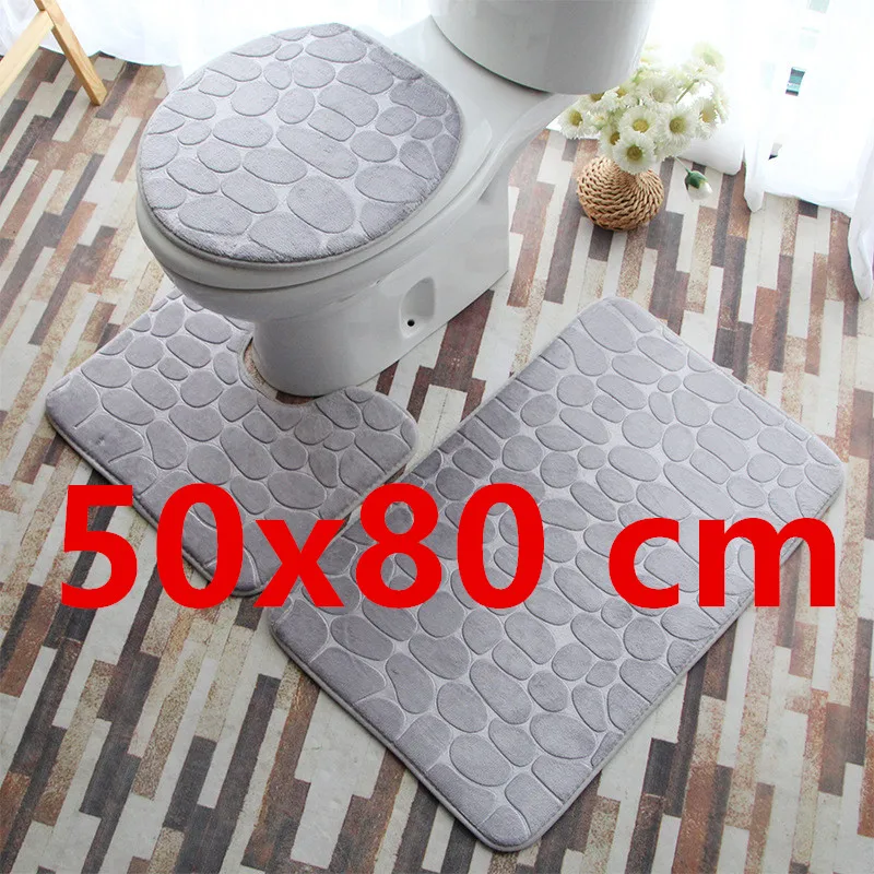 50X80 cm memory hab fürdőszoba szőnyeg nem csúszik szuper nedvszívó szőnyeg három darab csúszásmentes száraz gyors szőnyeg hab szőnyeg Kép 0 