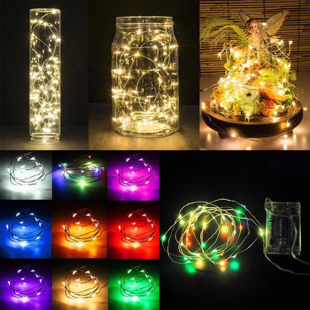 5M 50 LED-es elemes LED Réz Drót String Fények, a Karácsonyi Koszorú Buli, Esküvő, Dekoráció, Karácsonyi Fények Tündér