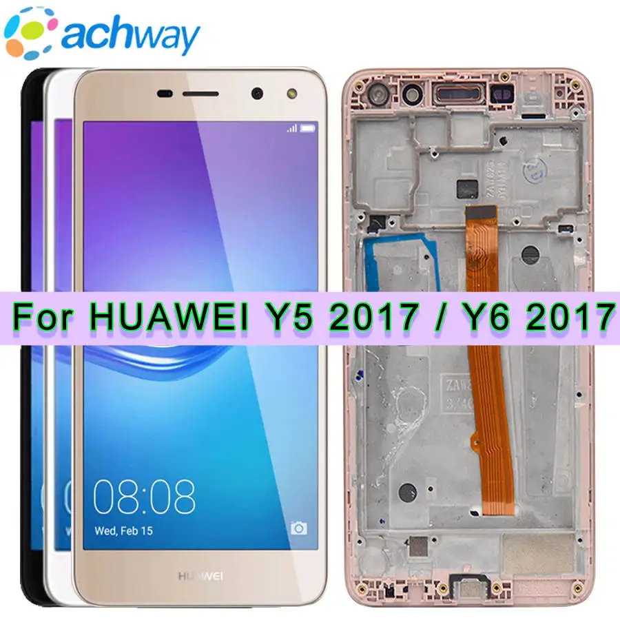 a Huawei Y5 2017 LCD Kijelző érintőképernyő Digitalizáló Y5 iii LCD Keret 5.0