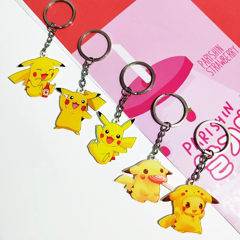 A pokémon Anime Pikachu 13 Stílusok Akril Kulcstartó Díszek, Kiegészítők, Táskák, Kulcstartó Díszek, a Gyermekek Ajándékok, Születésnapi Ajándékok