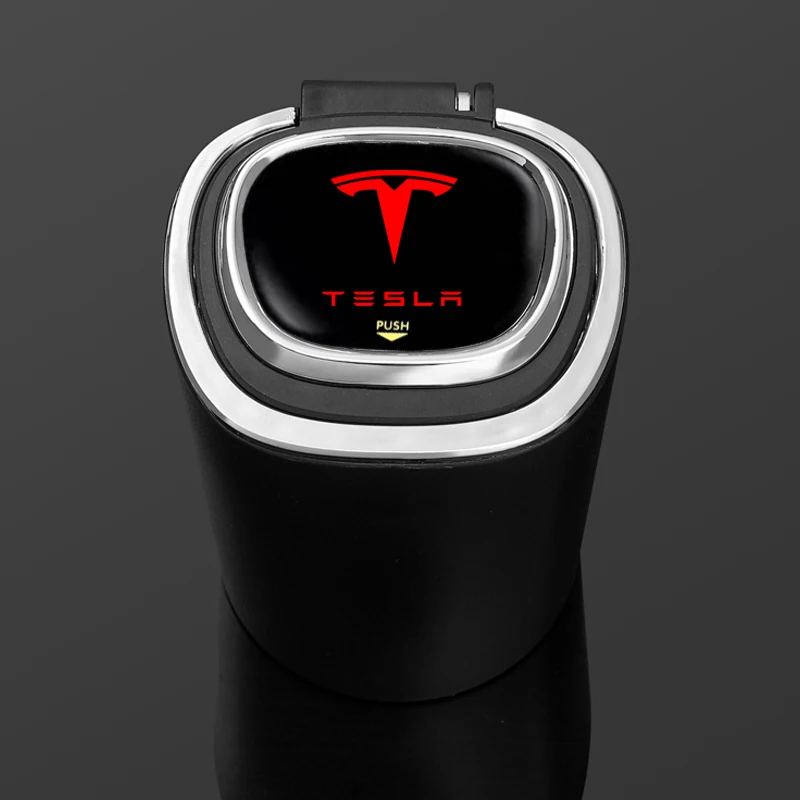 A Tesla Modell 3 Modell X S Modell Modell Y Tesla autó Tartozékok 3D-s logó autó hamutartó LED autó logó Fém Béléscső A