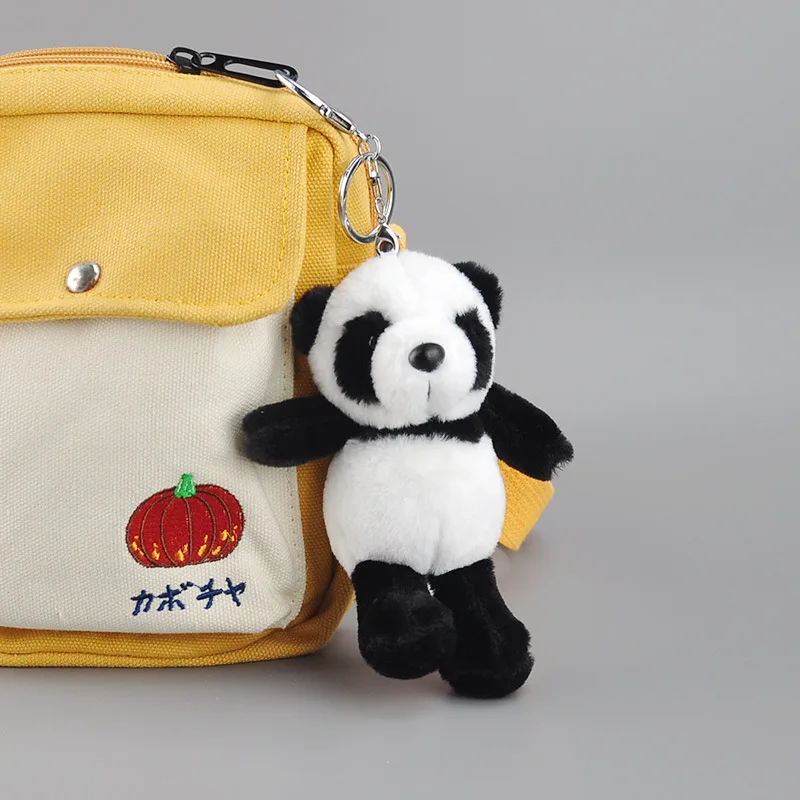 Aranyos Szimuláció Panda Plüss Táska Medál Gyönyörű Kulcstartó Játék Baba Mini Megragad Gép, jó minőségű Baba christmase születésnapi ajándék
