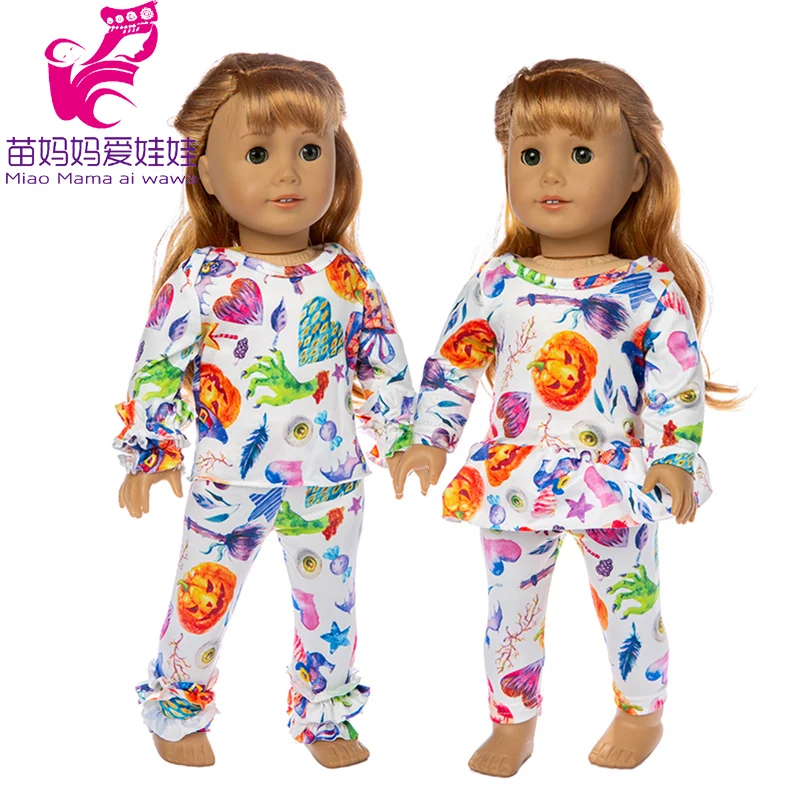 babák ruhát Halloween pizsama ruha 43 cm baby doll oufit 18 inch amerikai baba téli ruhákat, baba lány születésnapi ajándék