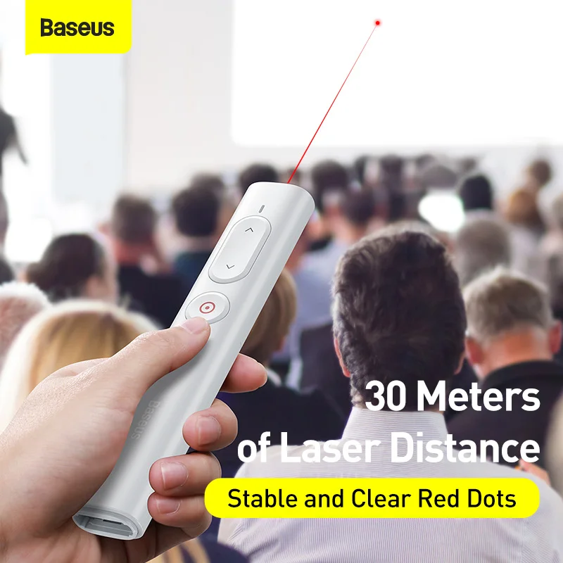 Baseus USB-C-Típusú Kettős Felület Lézer Pointer Távirányító 2,4 GHz-es Vezeték nélküli Műsorvezető PPT Toll Projektor