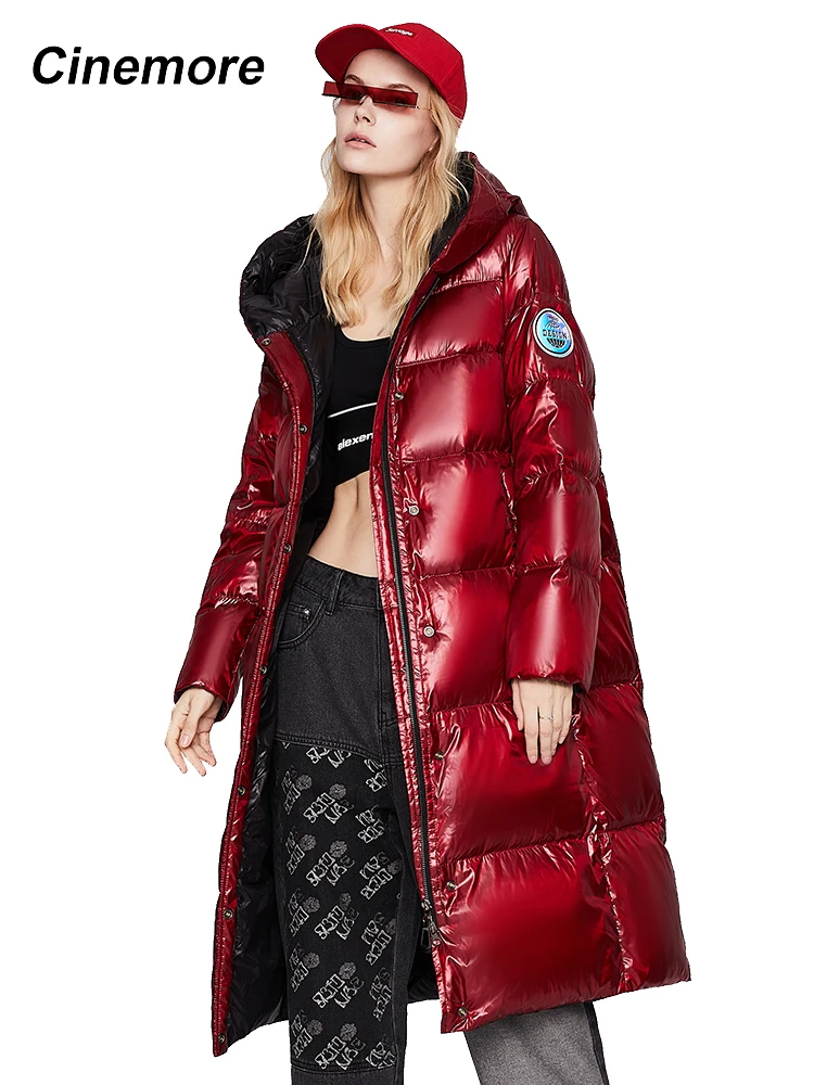 CINEMORE 2021 ÚJ Női kabát Magas Minőségű, Hosszú túlméretes kapucnis egyszínű Téli Meleg kabát Alkalmi Kabát női 068