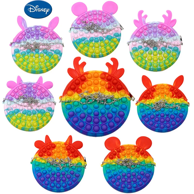 Disney Pop Hátizsák Fidget Játékok Mickey stresszoldó Egyszerű Dimple Játékok Felnőtt anti stressz Nyomja Buborék Kézitáska Lányok Ajándékok