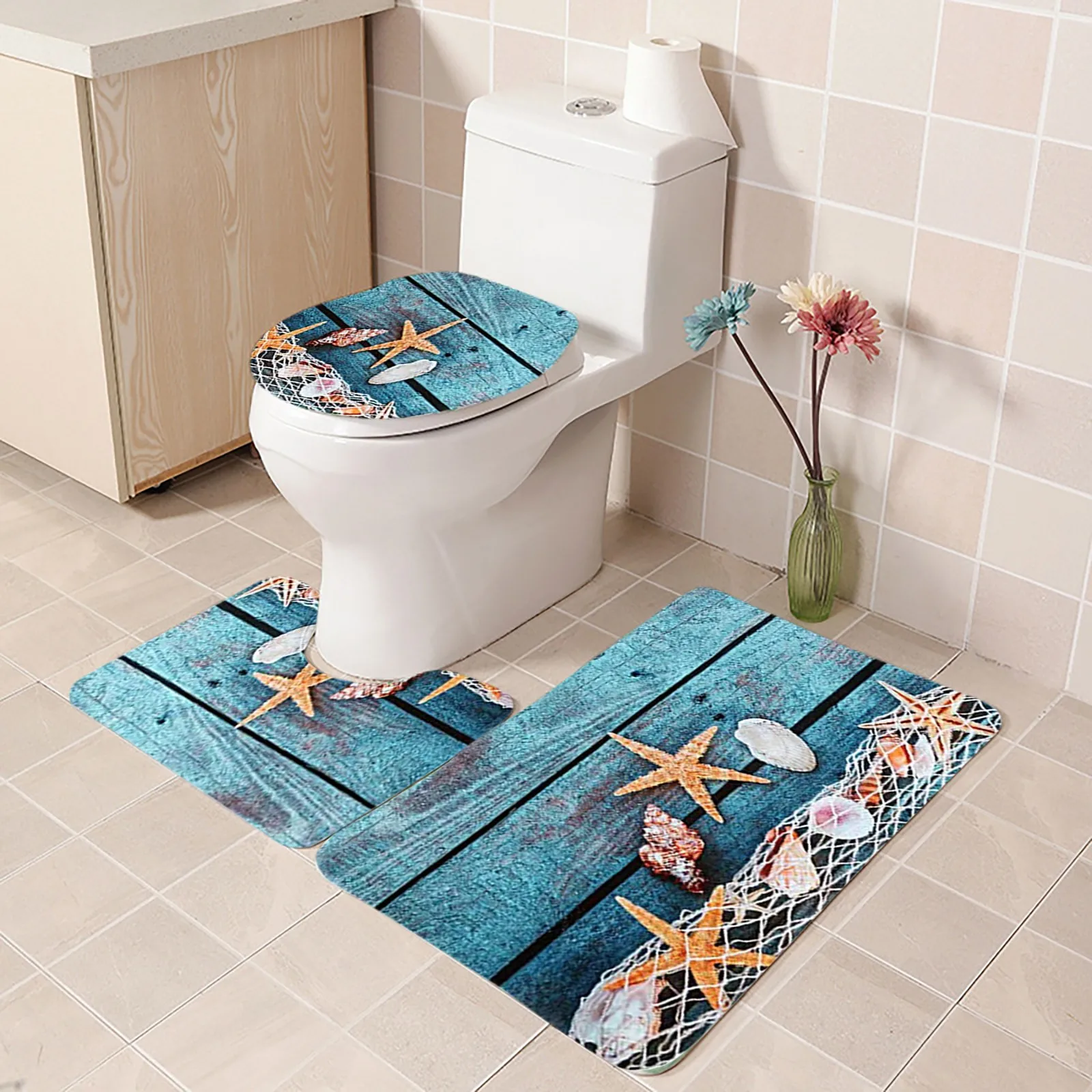 Divat 3 darab szőnyeg Ülés Borító szőnyeg, Párna, wc, kád zuhany lábtörlő Szőnyeg Láb Pad lakberendezési Fürdőszoba Szőnyeg #40