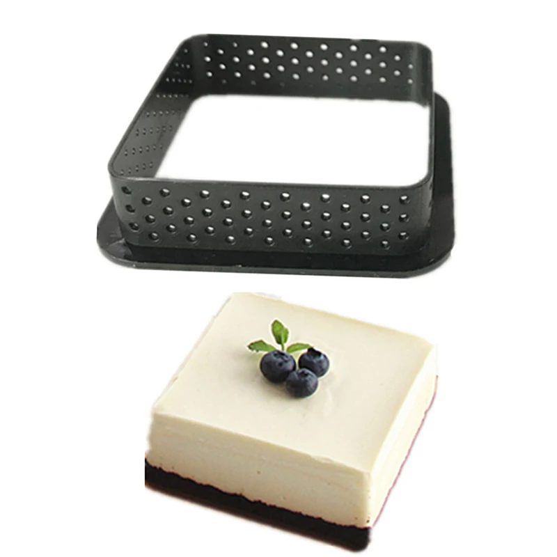 DIY francia Desszert Bakeware Vágó Kerek Dekorációs Eszköz Torta Penész Fanyar Gyűrű, Szilikon Perforált Mousse Kör Konyha Kép 5 