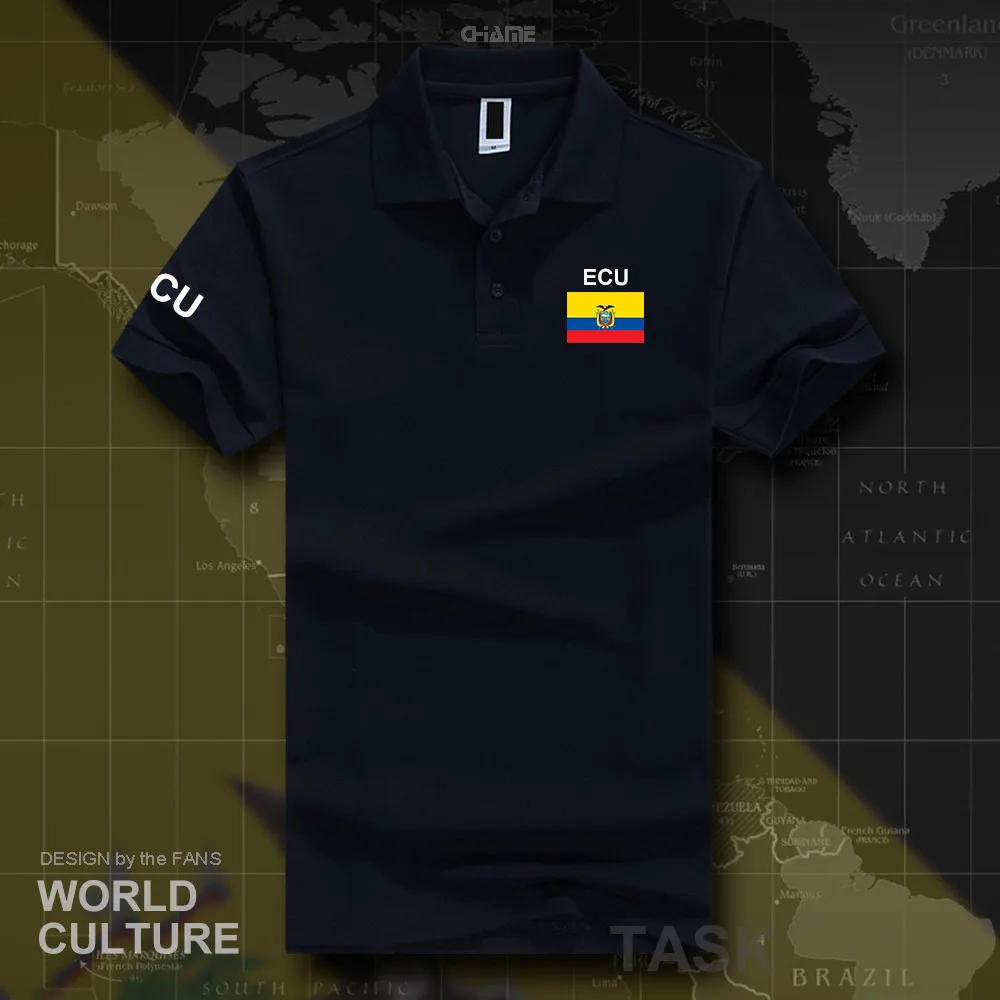 Ecuador Ecuadori póló férfi rövid ujjú fehér márkák nyomtatott ország 2017 pamut nemzet csapat zászlót új divat ECU