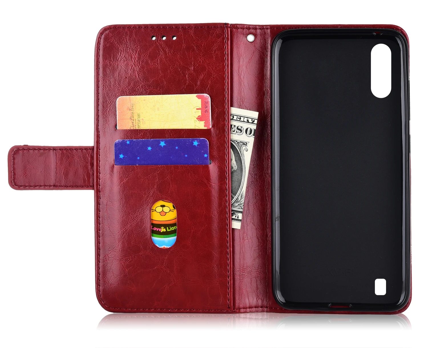 Flip Bőr pénztárca Esetben a Samsung Galaxy A01 A015 SM-A015F 5.7