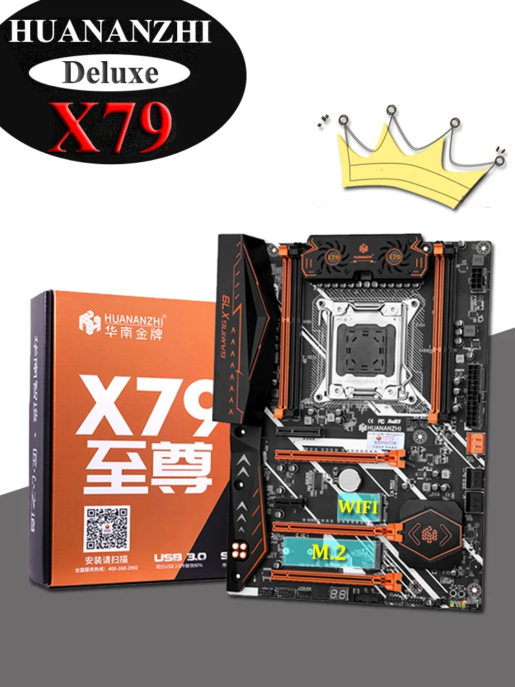 HUANANZHI X79 Deluxe Játék Alaplap NVMe M. 2 SSD slot 4 DDR3 RAM Max akár 128G Vásárlás Számítógép Alkatrész 2 Év Garancia