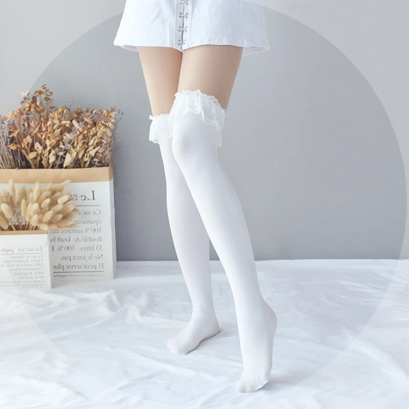 Japán édes Lolita lolita térd zokni lány csipkés harisnya bársony magas zokni Tavasz