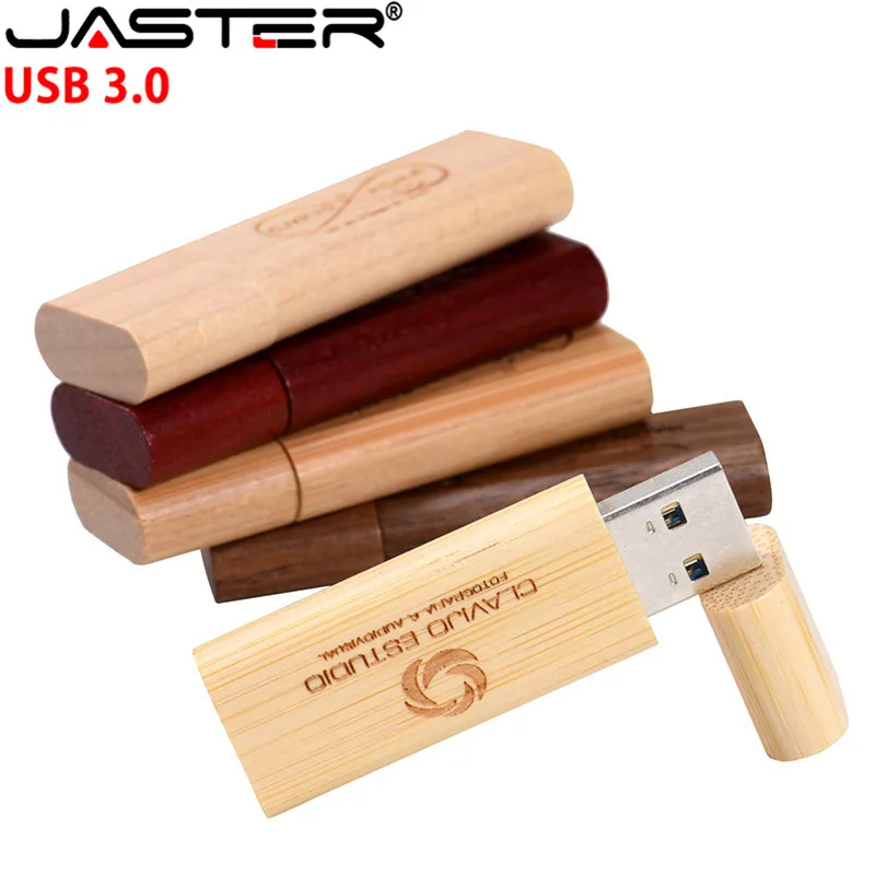 JASTER( LOGOTIPO livre)USB3.0 pendrive természetes fa USB pendrive 4 GB 16 GB 32 GB 64 gb-os 128GB Karácsonyi ajándék, U lemez Kép 2 