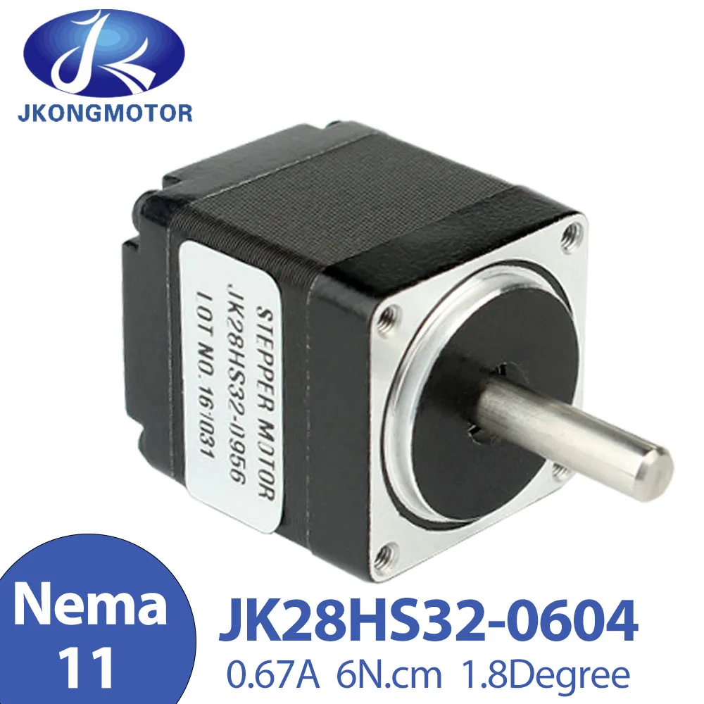 Jkongmotor Nema 11 28 Hibrid léptetőmotor 1.8 Fokos 0.67 EGY 6N.cm-es 2 Fázis 4 32 mm-es Vezetékek Léptető Motor CNC Router
