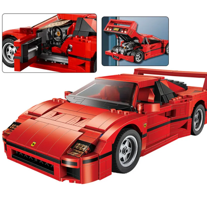 Klasszikus Ferrari F40 modell gyermekek összeállított oktatási épület blokkok 21004 ugyanazzal bekezdés 1157pcs Ajándék