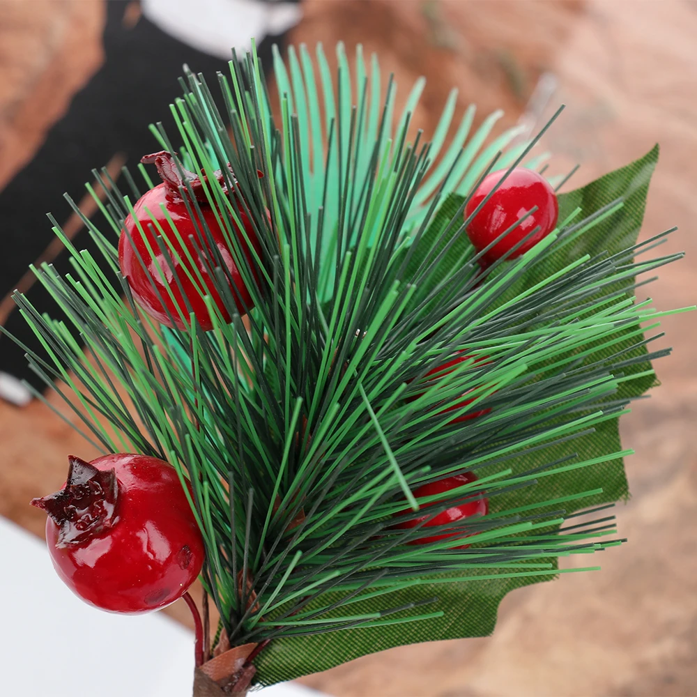 Mesterséges Virág Piros Gyöngy Stamen Bogyós Ág Esküvői Karácsonyi Dekoráció DIY Valentin-Napi Kézműves Dift Kép 1 