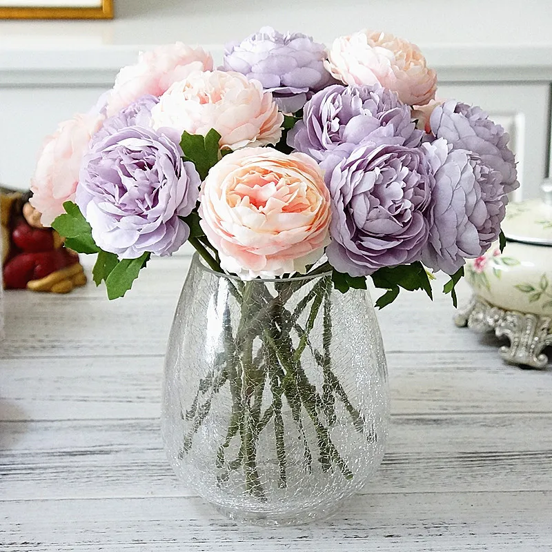 Művirág egyetlen ág álmodozó éteri tea rózsa otthoni dekoráció esküvői fotózás, kellékek, dekoráció hamis virág