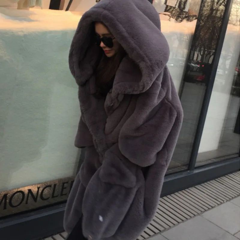 Nagy prémes Téli műszőrme Kabát Női 2020 Hosszú Meleg műszőrme Kabátot Kabátok Pulcsik, Alkalmi, Laza Kabát Zsebében Outwear casaco feminino