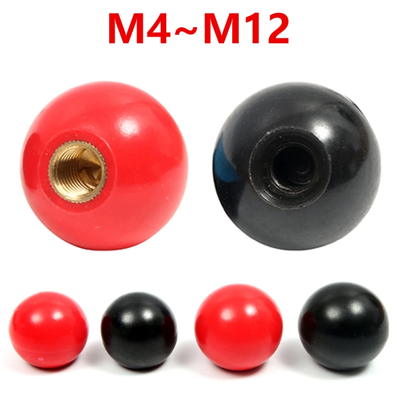 Piros Fekete Réz Mag Átmérője A Bakelit Labdát Kar Gomb Mechanikus Gép Szerszám Csere Kerek Fogantyú Sae M4 M5 M6 M8 M10 M12