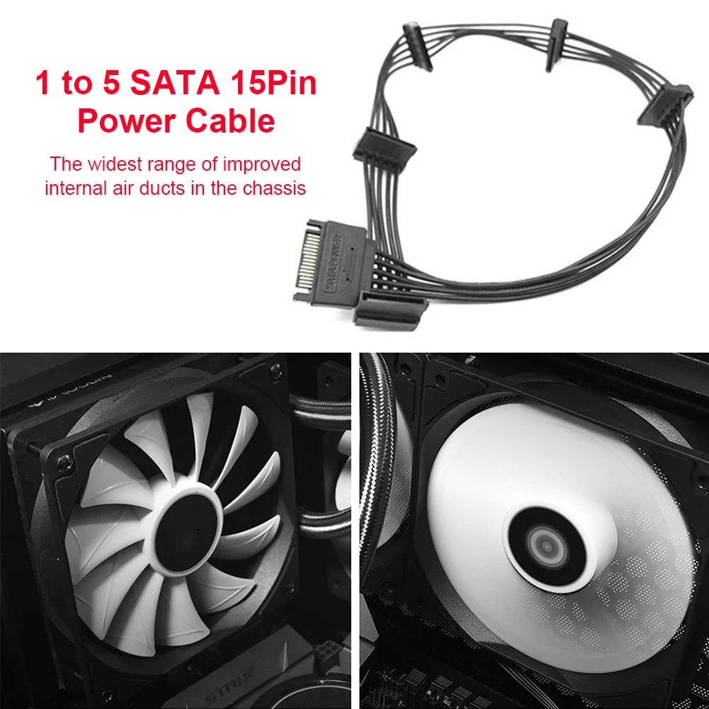 SATA 15Pin 1 5 SATA 15Pin F Merevlemez Tápegység Elosztó kábel Kábel DIY PC Sever Adapter Csatlakozó
