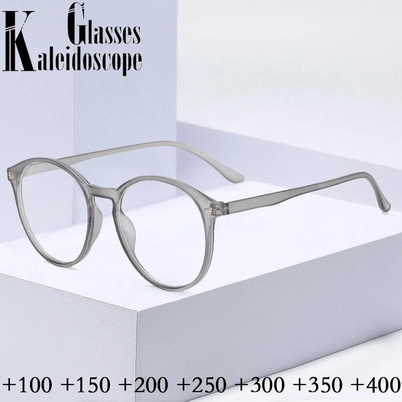 TR90 Keret Olvasó Szemüveg a Nők a Férfiak Klasszikus Kerek Szemüveg Túlméretezett Távollátás Szemüveg Dioptria +100 +150 +200 +250 +300 +350