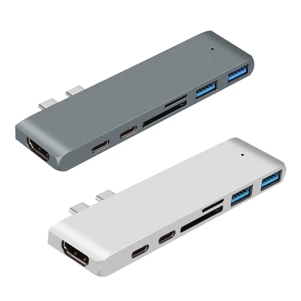 USB-C Hub C-Típusú 3.1 4K, HDMI-Kompatibilis USB SD/TF Kártya Olvasó PD Gyorsan Díj 6-in-1 USB Dokkoló MacBook Air Pro PC-HUB