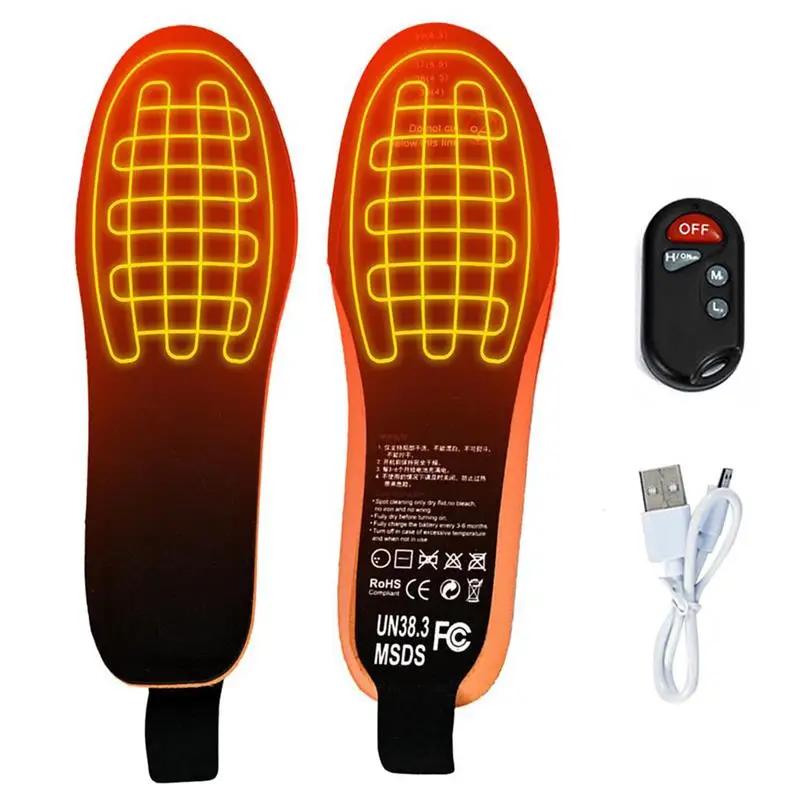USB Fűtött Cipő Talpbetét Melegen Termikus Zokni Pad Mat Elektromos Fűtés Talpbetét Távirányító Síelés, Téli Vadászat