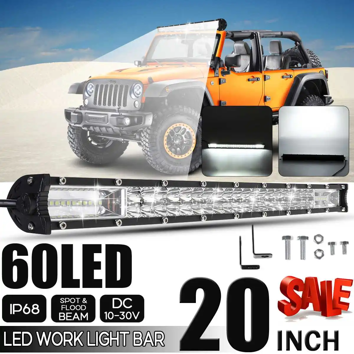 ÚJ 20inch LED Bar Nagy Teljesítmény Offroad 2 Sor 9D Vízálló LED munkalámpa A SUV ATV Offroad Autó, Teherautó Hajó