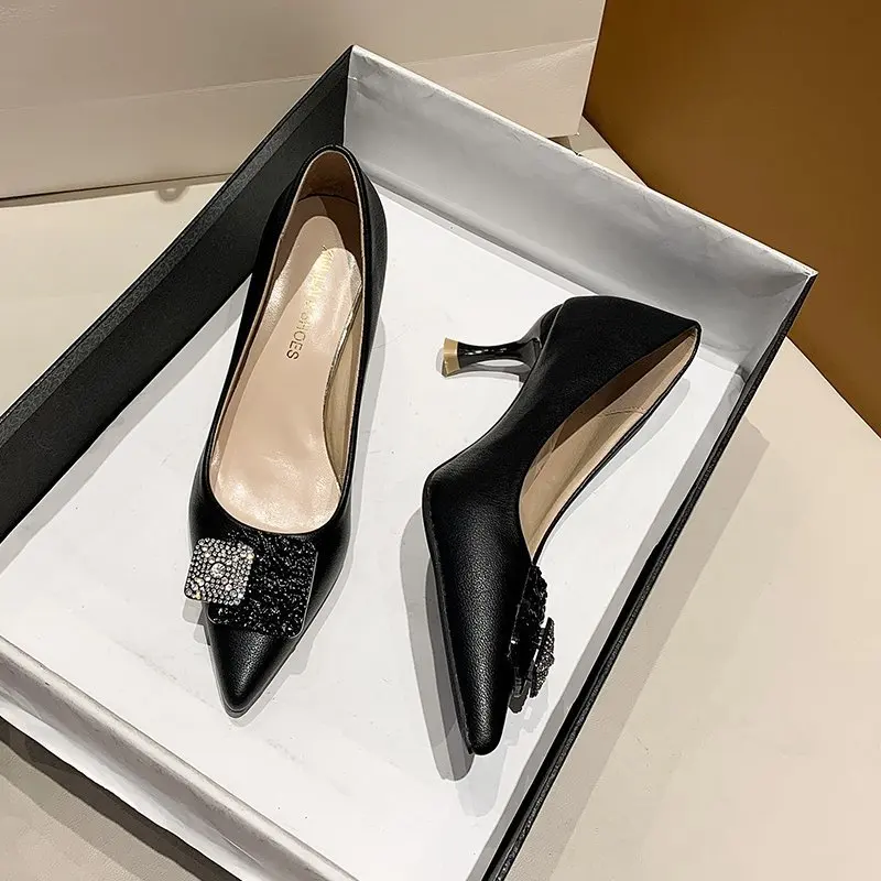 Őszi új divat egyszínű hegyes toe stiletto női magas sarkú alkalmi cipő 2154