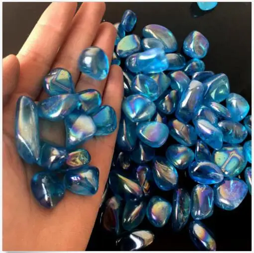 100g everydlife természetes kék kristály Zuhant kövek divat személyiség hordozható kék angyal aura kvarc kristály kő gyógyító Kép 2 