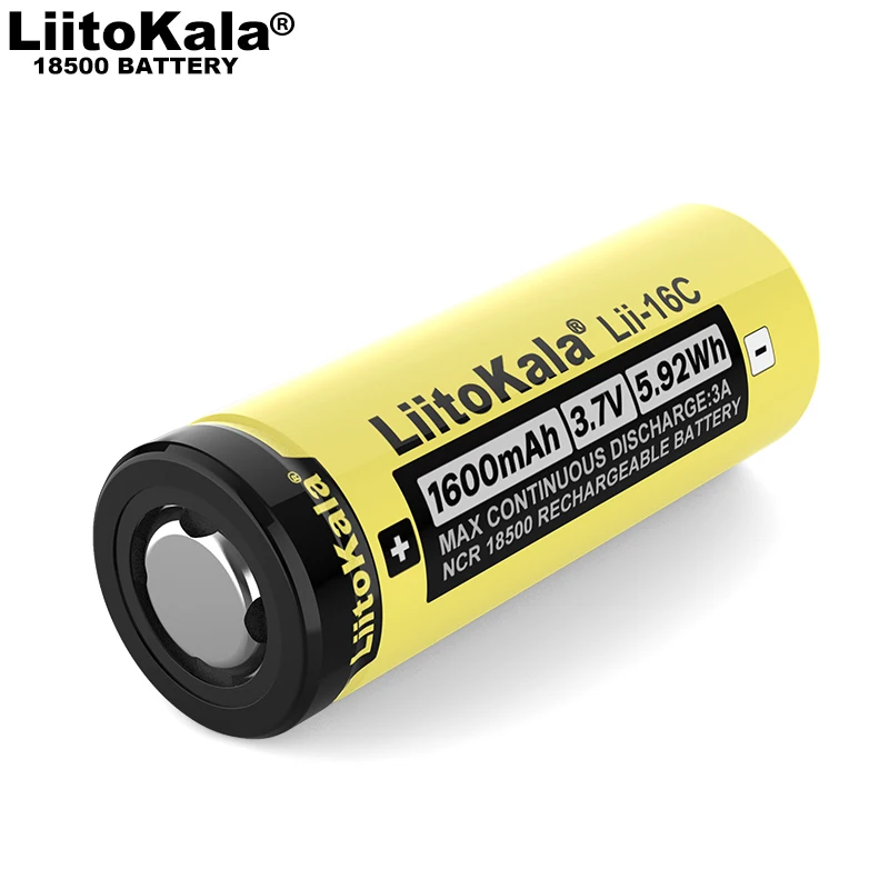 2022 LiitoKala Lii-16C 18500 1600mAh 3.7 V-os Újratölthető akkumulátor Recarregavel lítium-ion akkumulátor LED-es elemlámpa