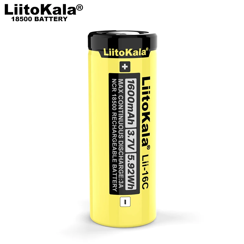 2022 LiitoKala Lii-16C 18500 1600mAh 3.7 V-os Újratölthető akkumulátor Recarregavel lítium-ion akkumulátor LED-es elemlámpa Kép 1 