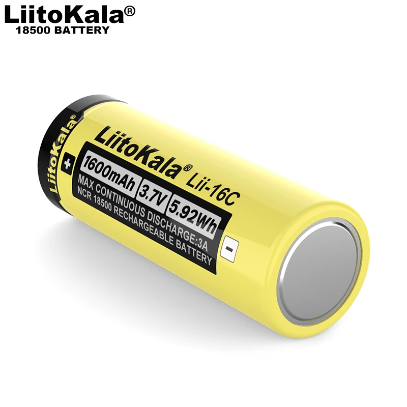 2022 LiitoKala Lii-16C 18500 1600mAh 3.7 V-os Újratölthető akkumulátor Recarregavel lítium-ion akkumulátor LED-es elemlámpa Kép 3 