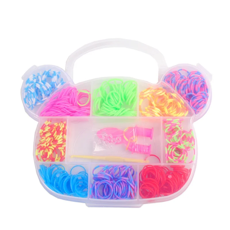 300pcs Gyermekek Diy játékok gumiszalag karkötő szövőszék lány haját banda színes, rágó, hogy szőtt karkötő gyerekek ajándék játék dropshipping Kép 1 
