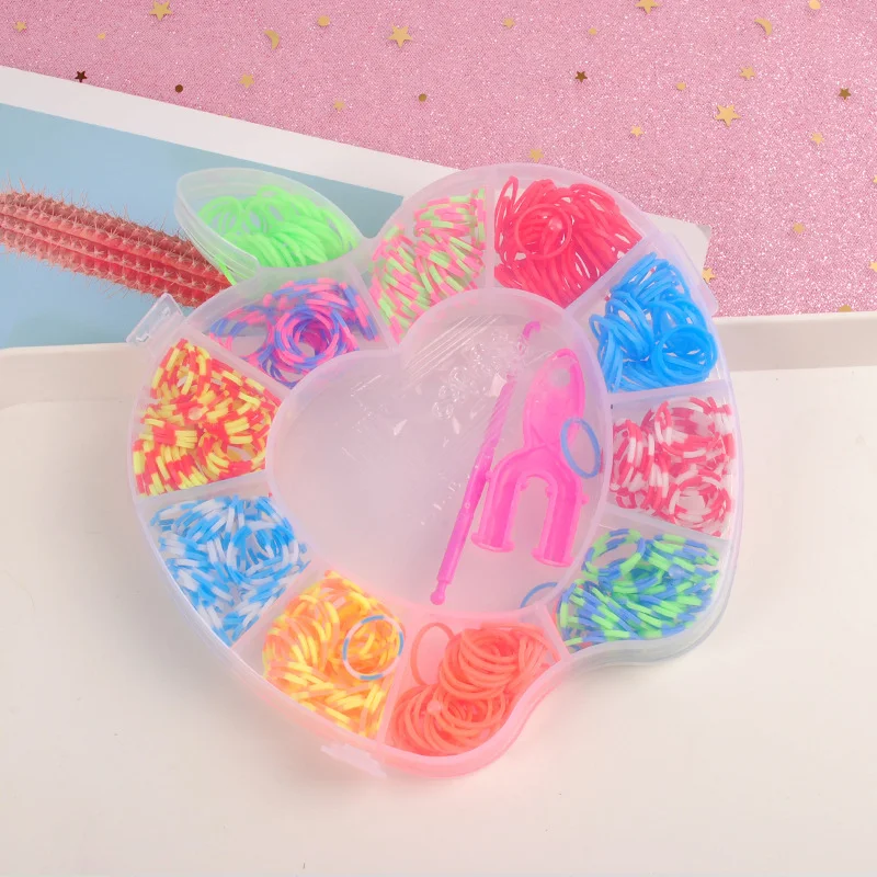 300pcs Gyermekek Diy játékok gumiszalag karkötő szövőszék lány haját banda színes, rágó, hogy szőtt karkötő gyerekek ajándék játék dropshipping Kép 3 
