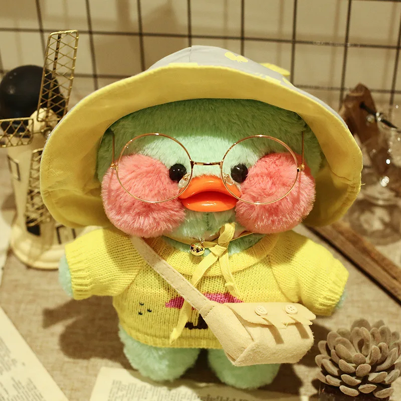 30cm koreai Netred Rajta hialuronsav Zöld Duck Baba Kacsák Kávézó Lalafanfan Kacsa Plüss Puha Játékok Kacsák Baba Gyerekek Ajándék Kép 3 